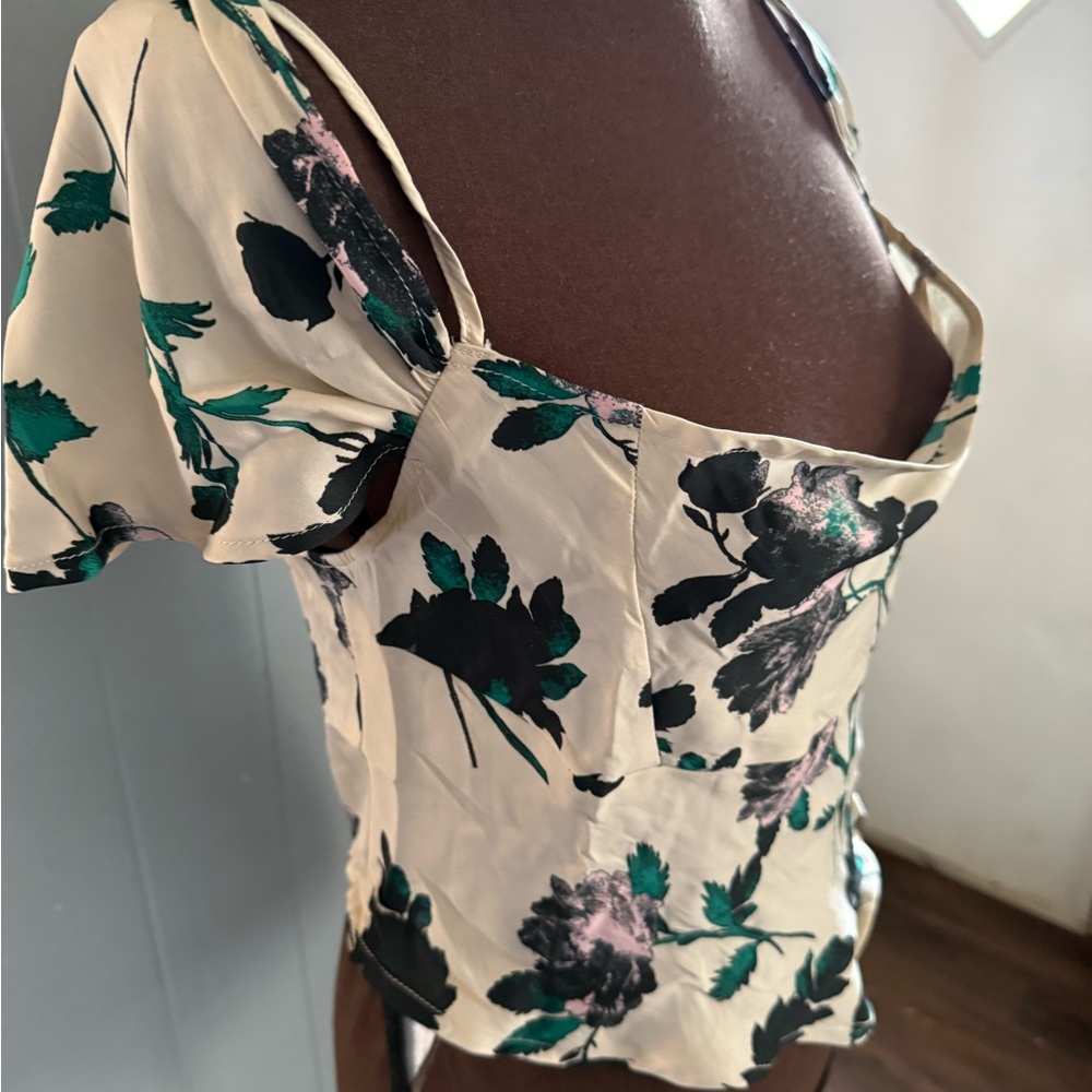 Free People Cassandra Cream Floral Blouse